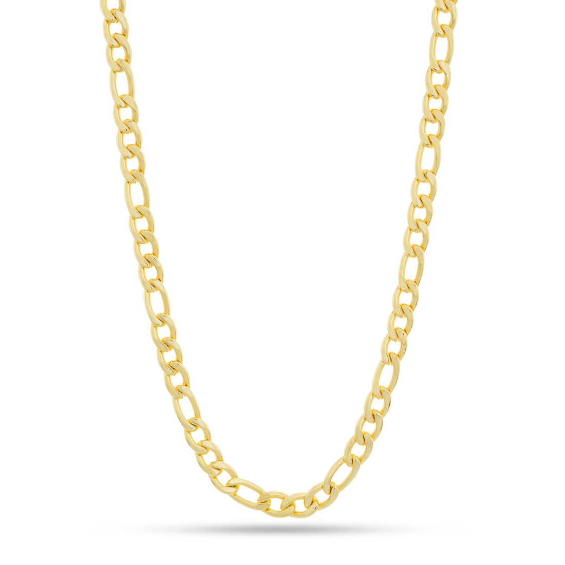 10mm Italian Figaro Chain  in  Gold Plated / 14K Gold / 18" by King Ice