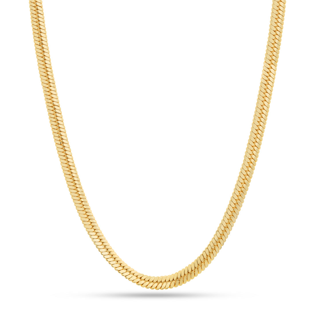 10mm Thick Herringbone Chain  in  Gold Plated / 14K Gold / 18" by King Ice