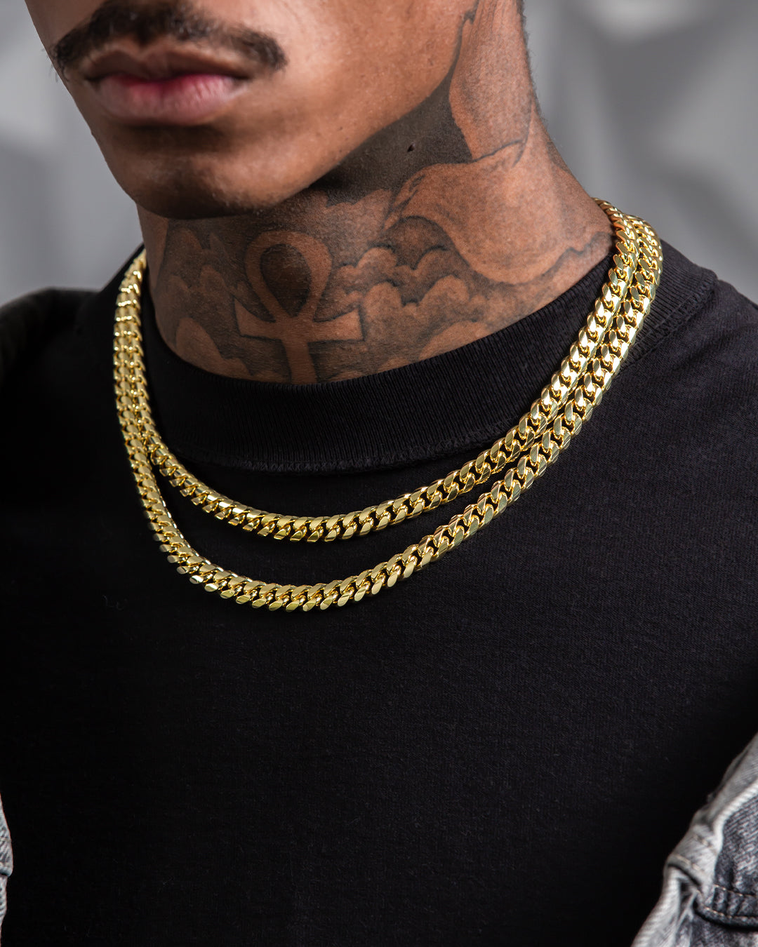 8mm Miami Cuban Link Chain Choker Set  in  by King Ice