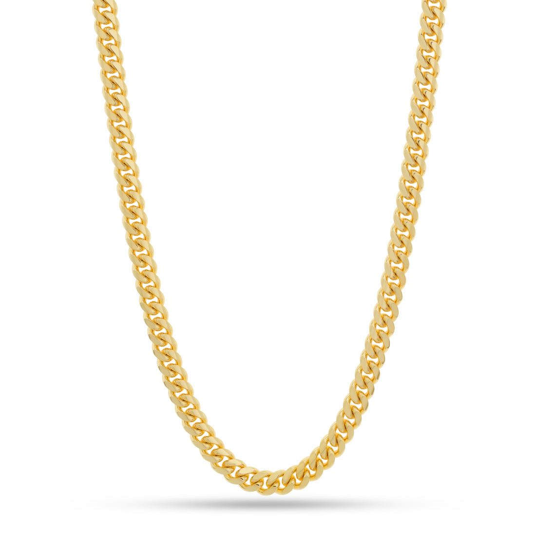 8mm Miami Cuban Link Chain  in  Gold Plated / 14K Gold / 18" by King Ice