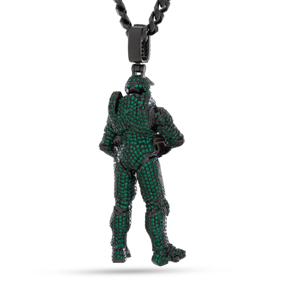 Halo x King Ice - Mark VI Master Chief Necklace  in  Black Gold / 2.8" by King Ice