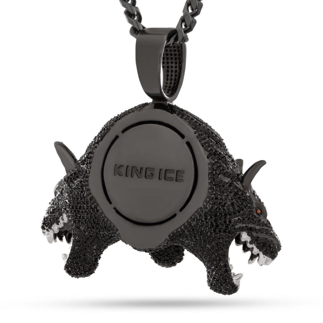 Hound of Hades Necklace  in  Black Gold / 2.3" by King Ice