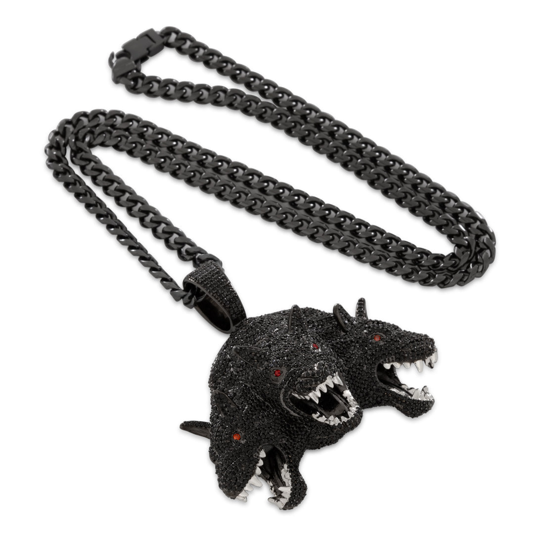 Hound of Hades Necklace  in  Black Gold / 2.3" by King Ice