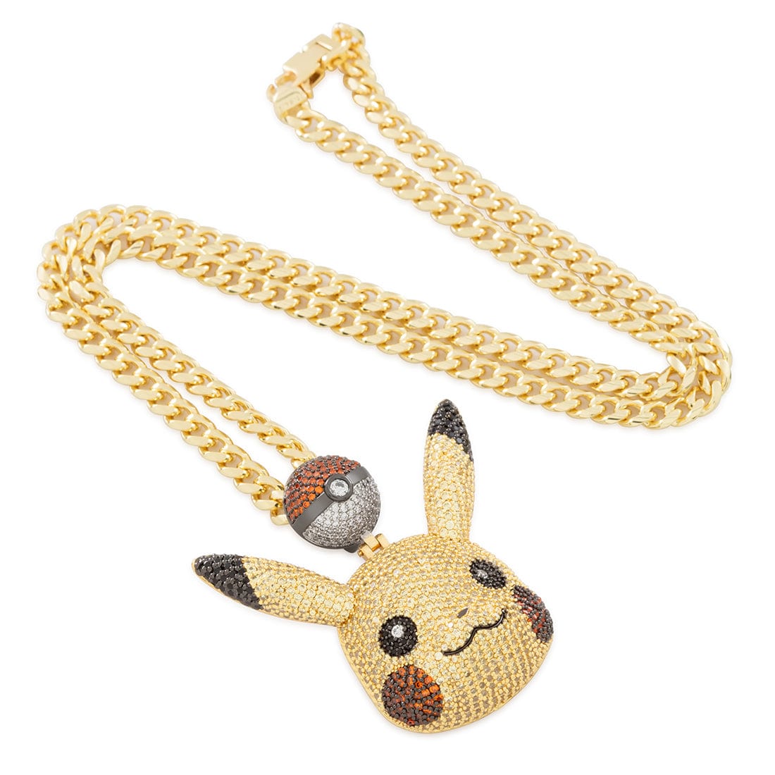 King Ice | Pokémon - Pikachu Necklace  in  14K Gold / 1.9" by King Ice