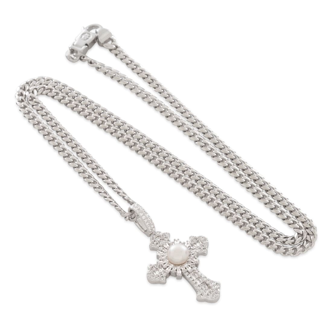 Pearl of Wisdom Cross Necklace  in  by King Ice