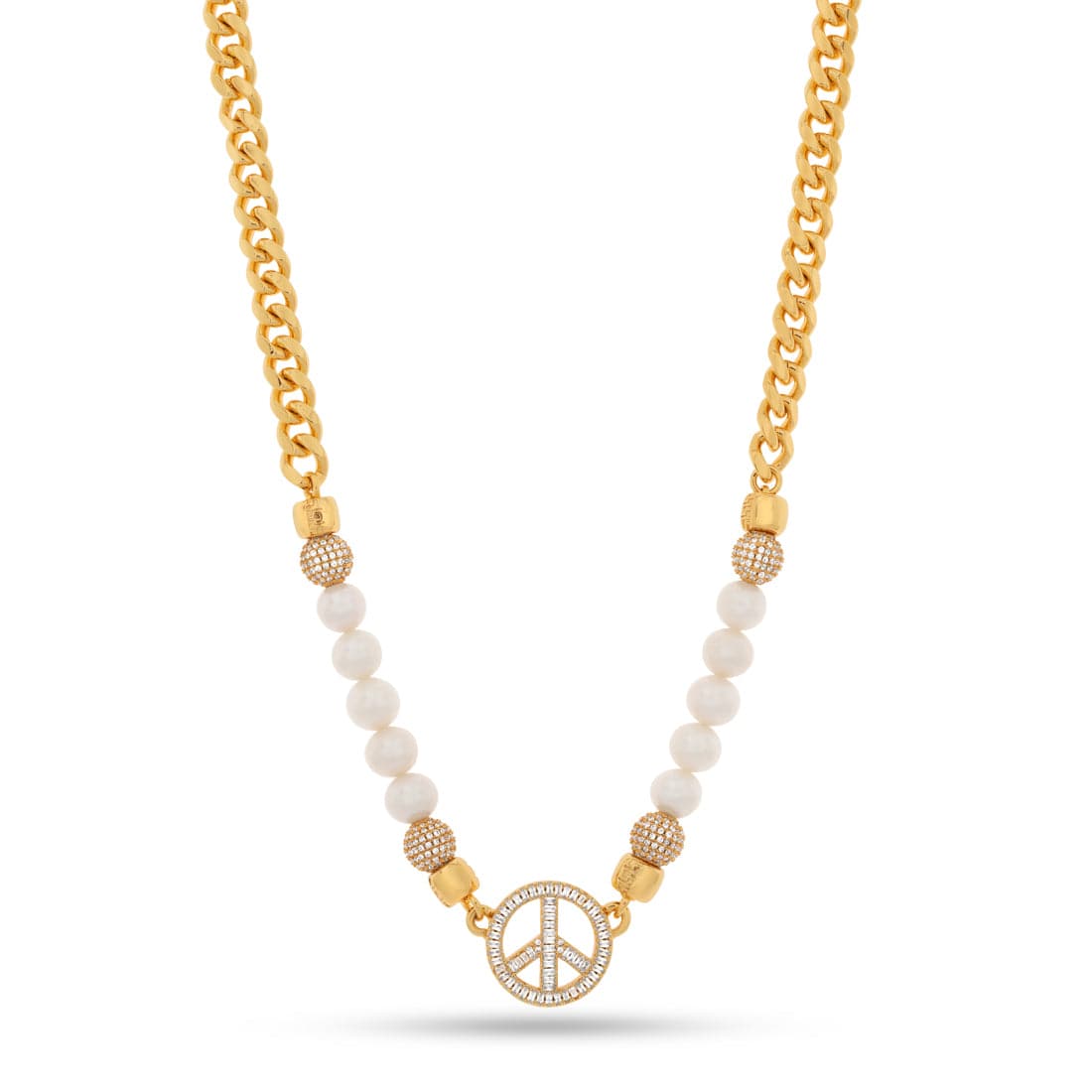 Pearl of Wisdom Peace Chain  in  Gold Plated / 14K Gold / 20" by King Ice