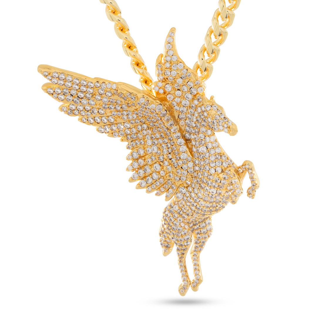 Pegasus Necklace  in  14K Gold / 2.4" by King Ice