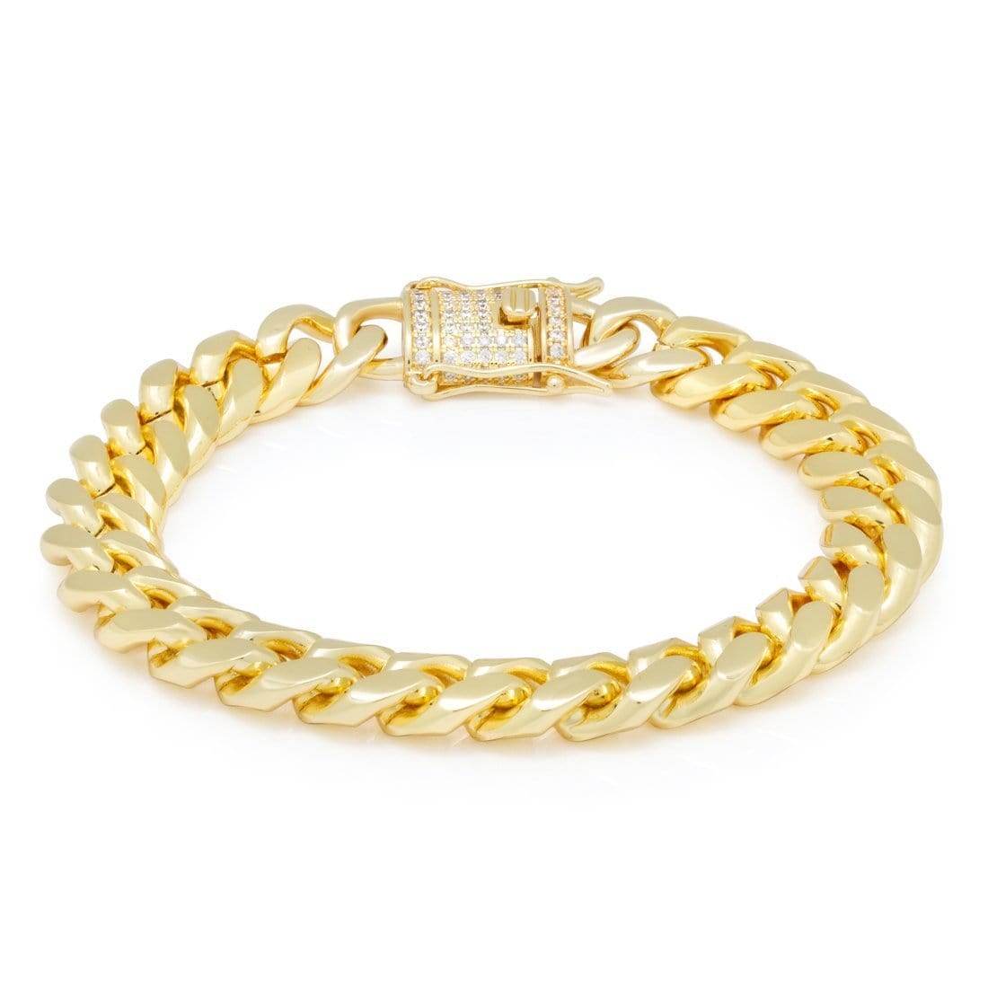 Solid Gold 10mm Miami Cuban Link Bracelet  in  14K Gold / 8" by King Ice