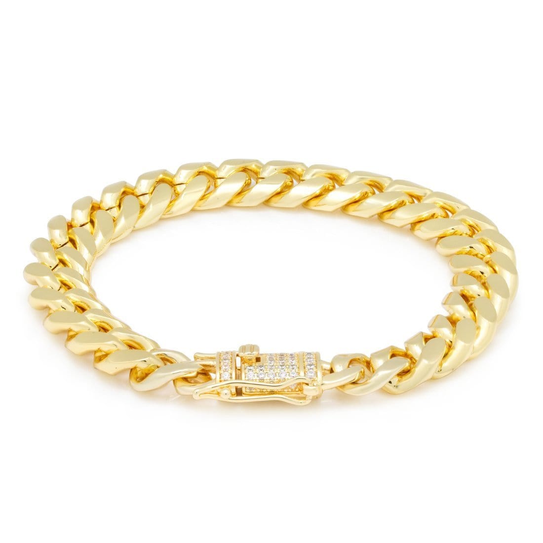 Solid Gold 10mm Miami Cuban Link Bracelet  in  14K Gold / 8" by King Ice