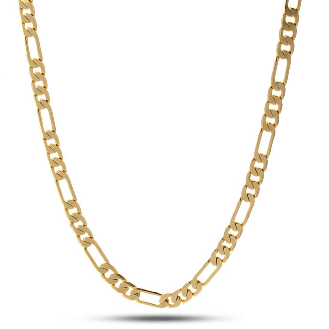 Solid Gold 5mm Figaro Chain  in  Solid Gold / 14K Gold / 20" by King Ice