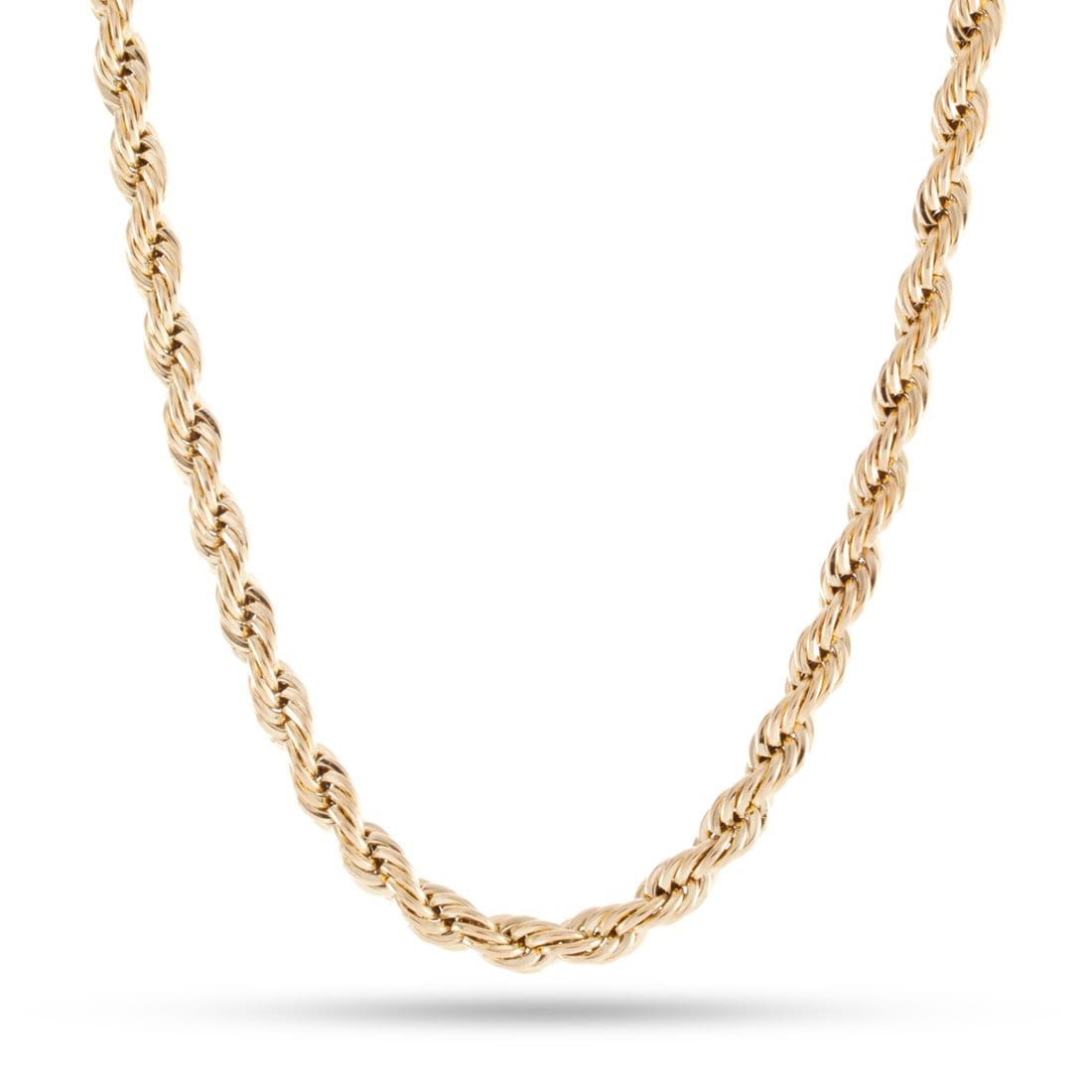 Solid Gold 5mm Rope Chain  in  Solid Gold / 14K Gold / 18" by King Ice