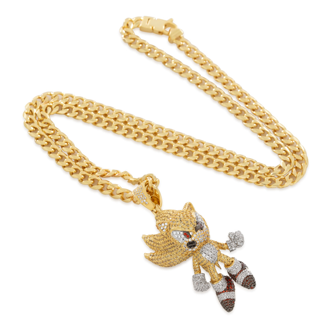 Sonic the Hedgehog x King Ice - Fast Super Sonic Necklace  in  14K Gold / 2.3" by King Ice