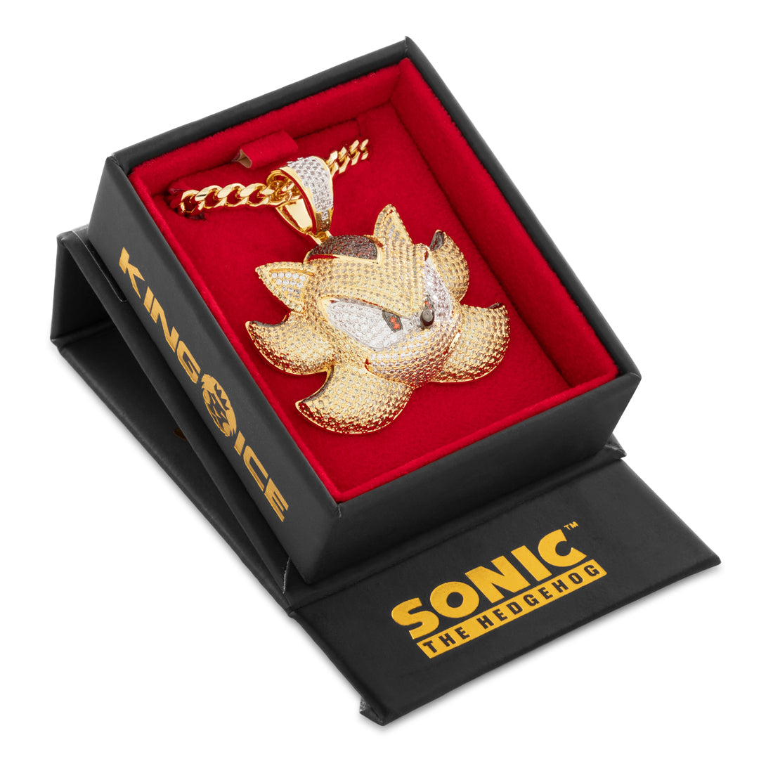 Sonic the Hedgehog x King Ice - Super Shadow Necklace  in  14K Gold / 2" by King Ice