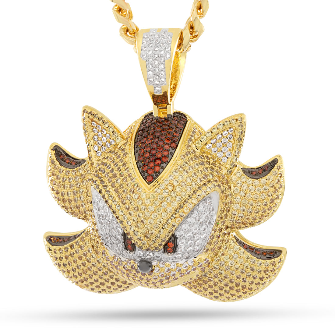 Sonic the Hedgehog x King Ice - Super Shadow Necklace  in  14K Gold / 2" by King Ice