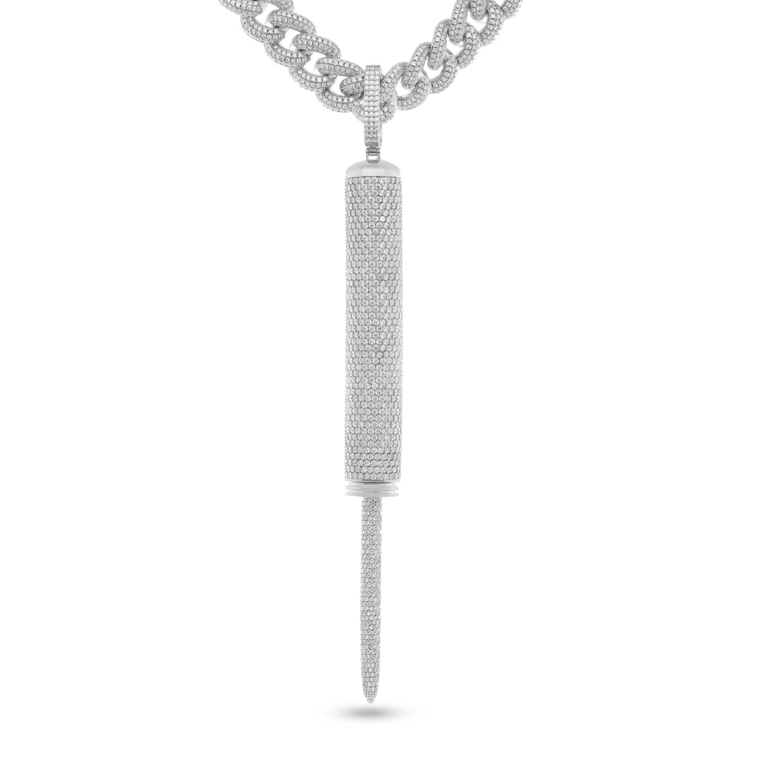 Wu-Tang x King Ice - Ice Pick Stash Necklace  in  White Gold / 7.8" by King Ice