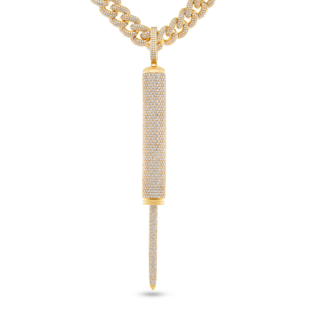 Wu-Tang x King Ice - Ice Pick Stash Necklace  in  18K Gold / 7.8" by King Ice