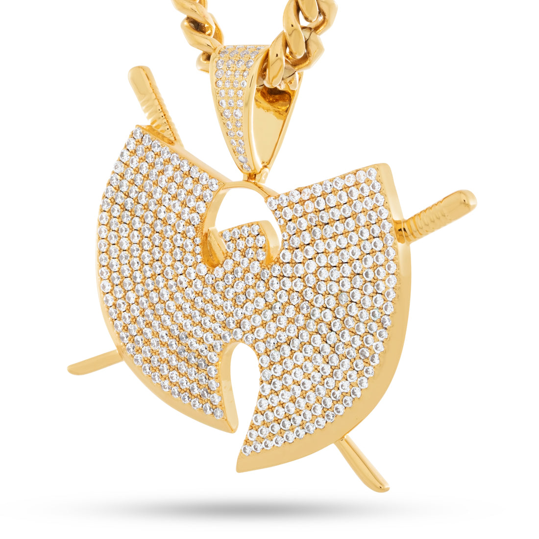 Wu-Tang x King Ice - Lyrical Swords Necklace  in  18K Gold / 2.3" by King Ice