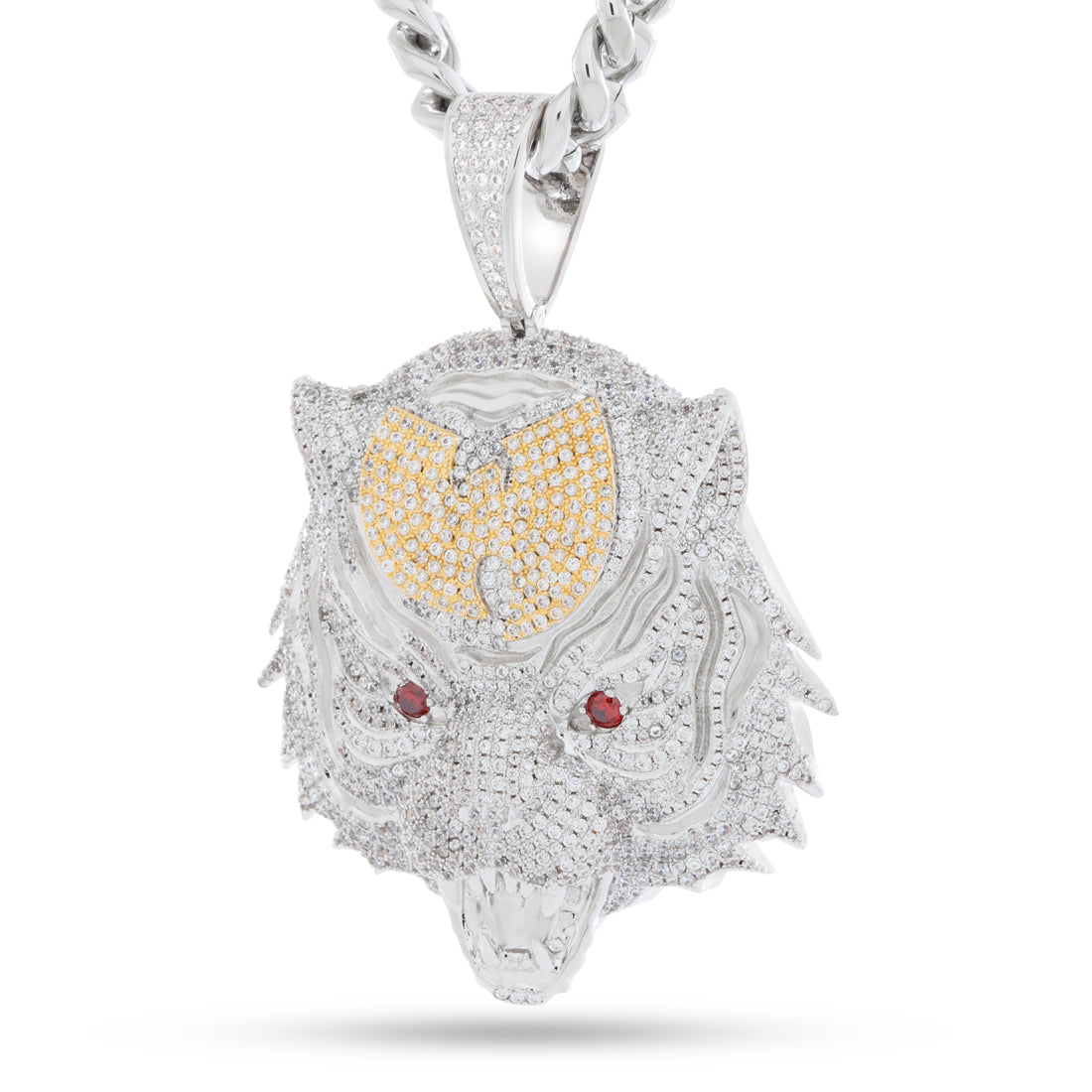 Wu-Tang x King Ice - Tiger Style Necklace  in  White Gold / 2.7" by King Ice