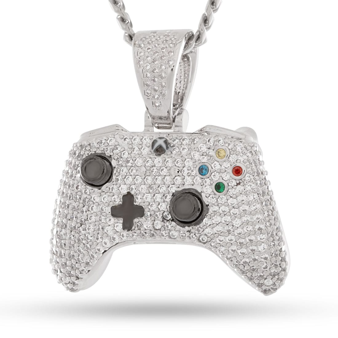 Xbox x King Ice - Controller Necklace  in  White Gold / 1.4" by King Ice