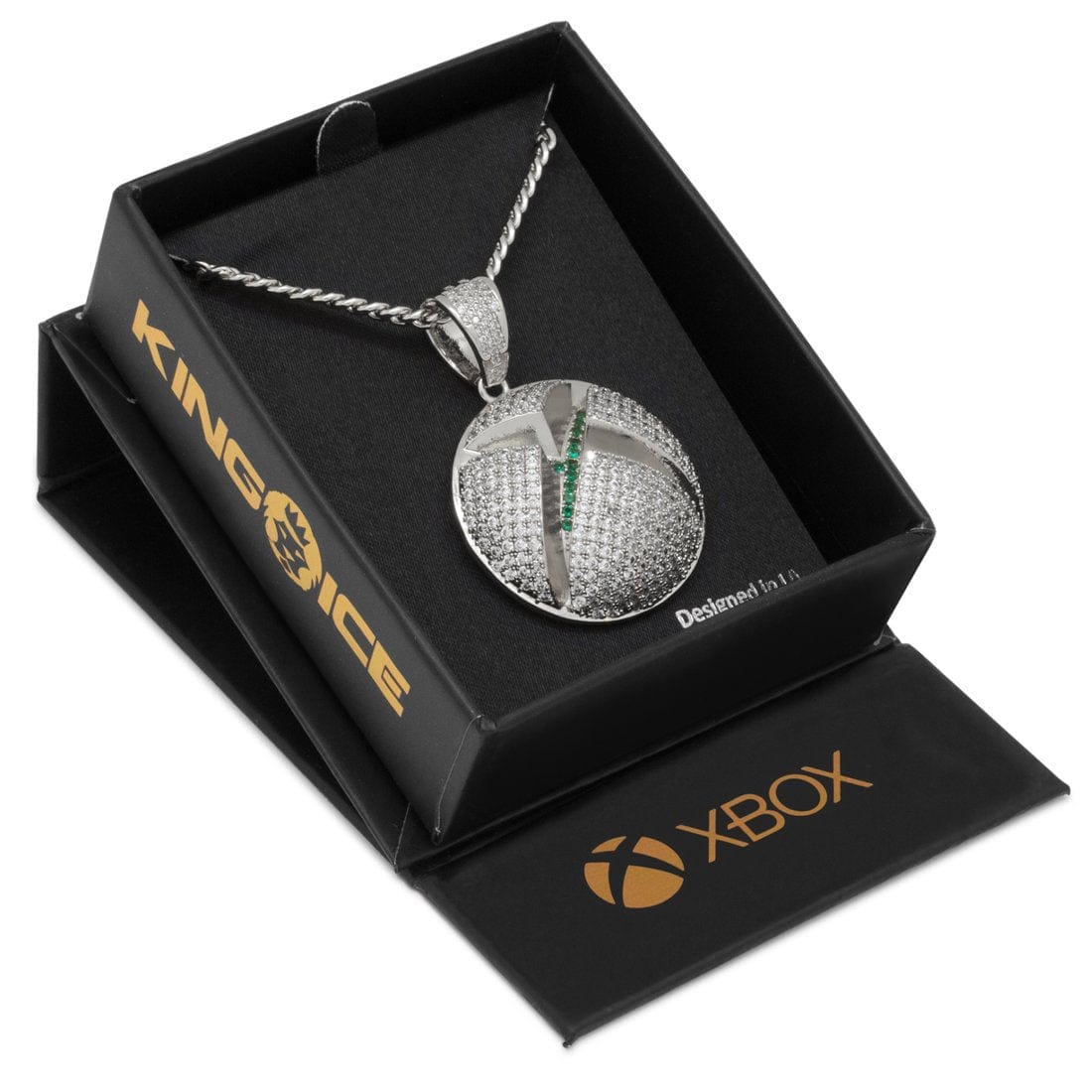 Xbox x King Ice - Solid Gold Sphere Logo Necklace  in  Solid Gold / 14K Gold / 1.8" by King Ice