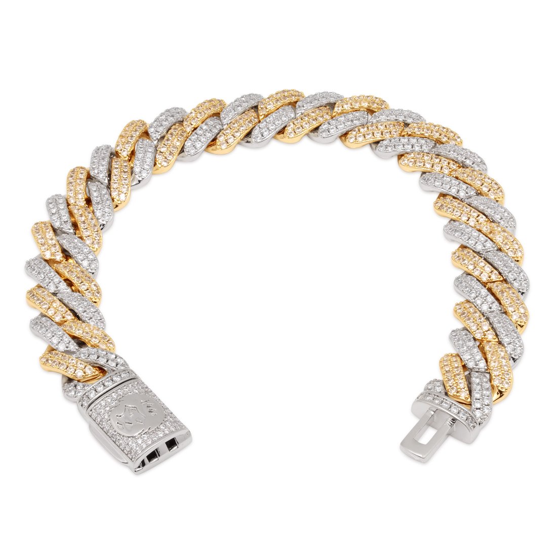 12mm Iced Diamond Cut Miami Cuban Link Bracelet  in  by King Ice