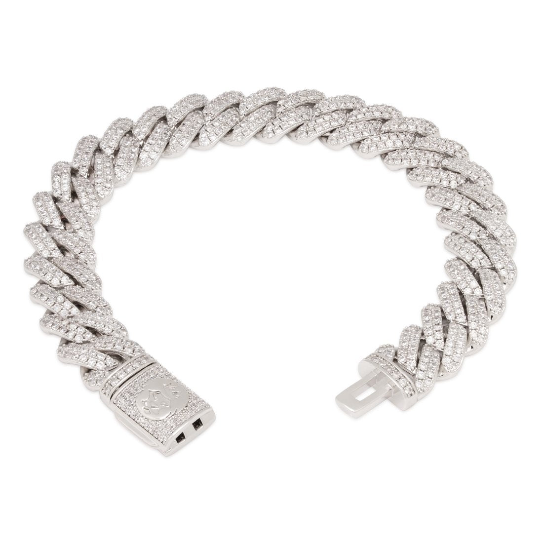 12mm Iced Diamond Cut Miami Cuban Link Bracelet  in  by King Ice