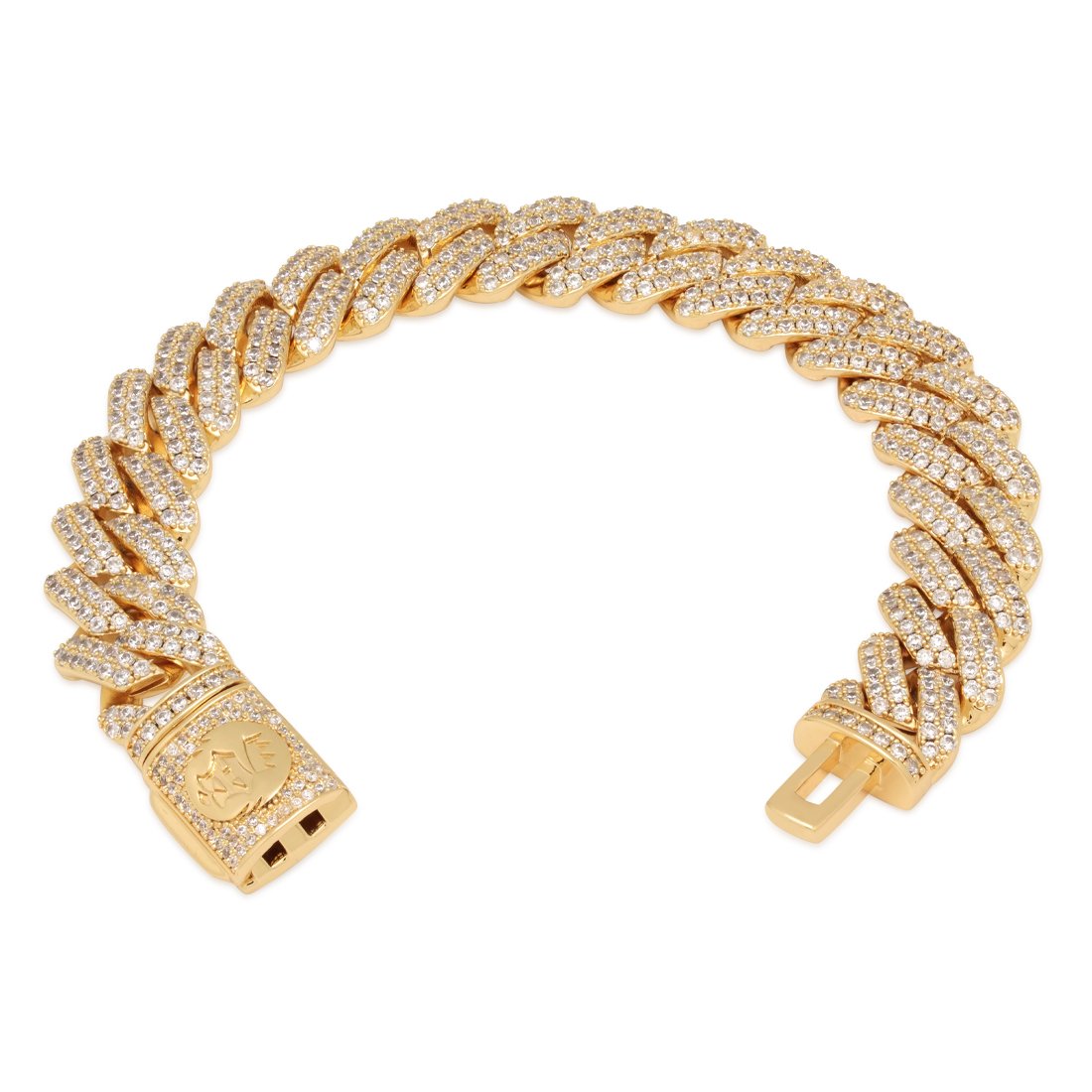 12mm Iced Diamond Cut Miami Cuban Link Bracelet  in  by King Ice