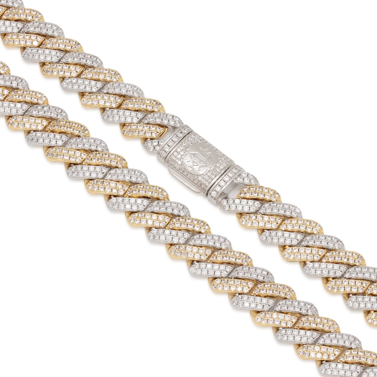 12mm Iced Diamond Cut Miami Cuban Link Chain  in  by King Ice