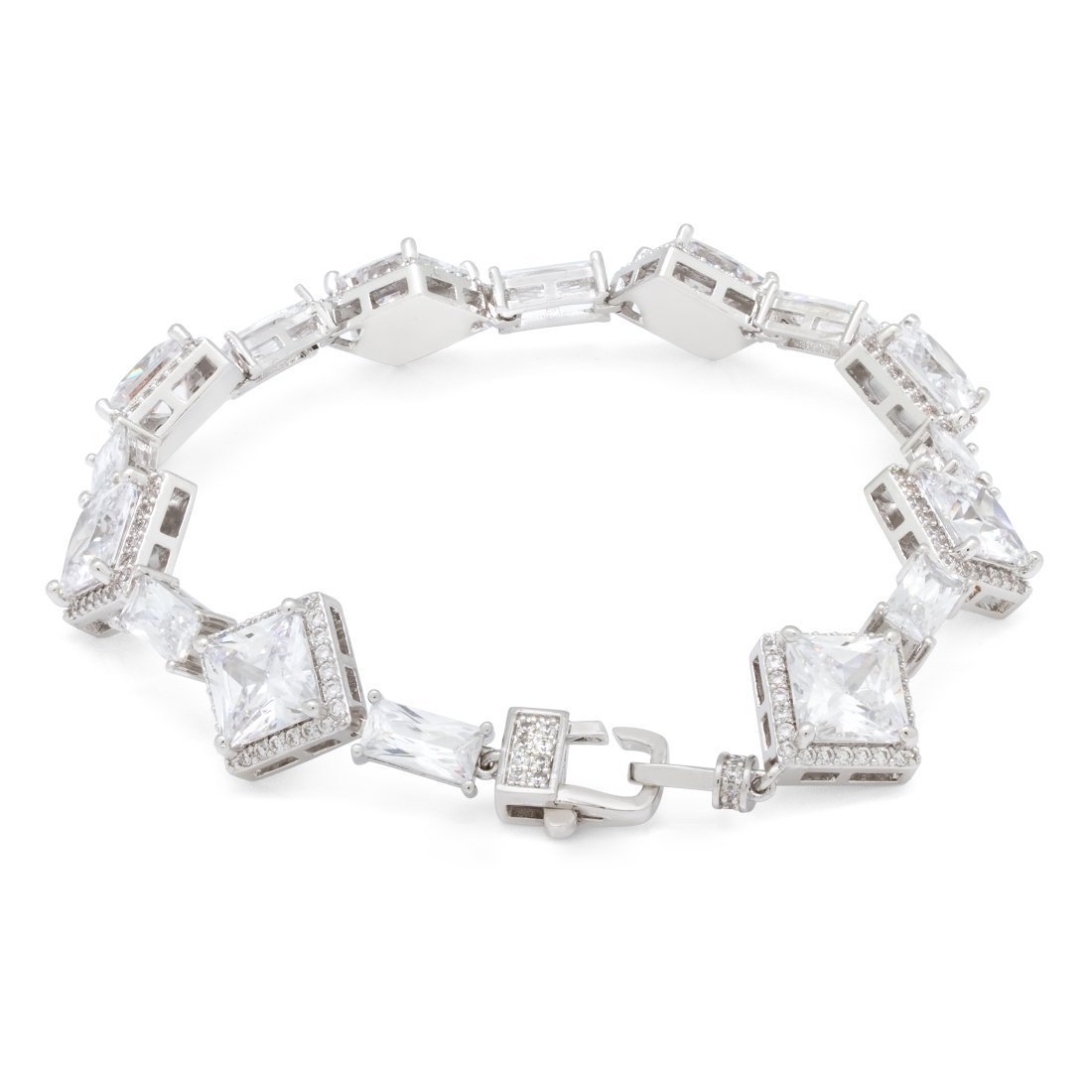 14mm Clustered Princess-Cut Tennis Bracelet  in  by King Ice