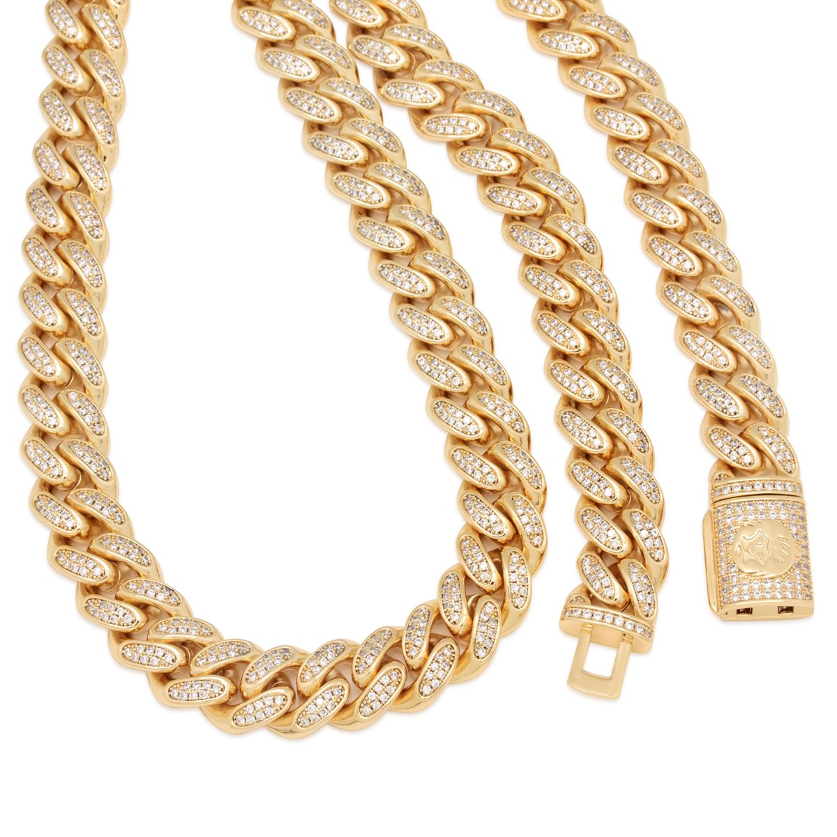 15mm Iced Miami Cuban Link Chain  in  by King Ice