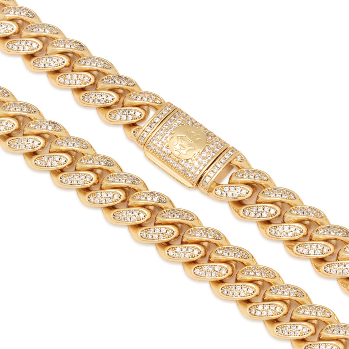 15mm Iced Miami Cuban Link Chain  in  by King Ice