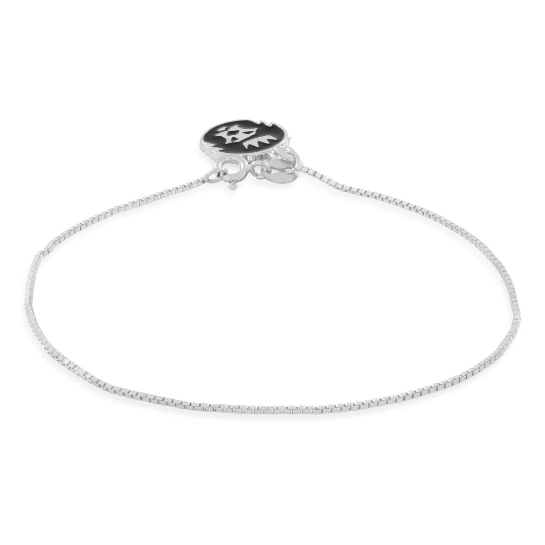 1mm Box Bracelet  in  Sterling Silver / White Gold / 7" by King Ice