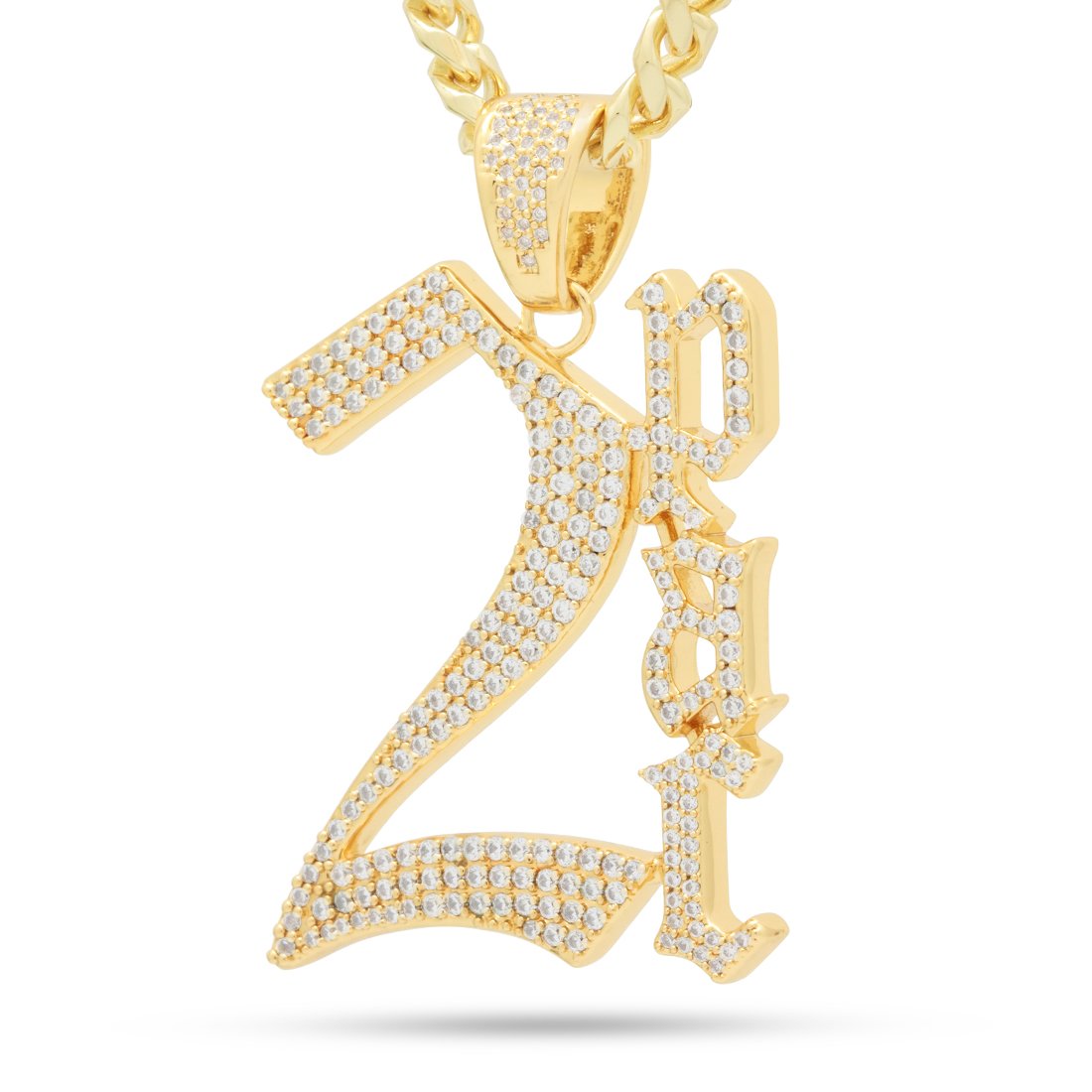 West Coast Legend Necklace  in  14K Gold / 1.9" by King Ice