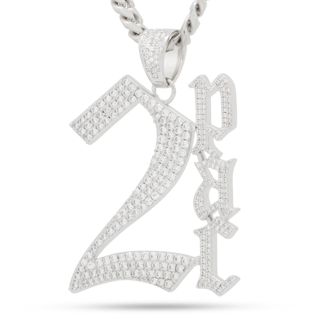 West Coast Legend Necklace  in  White Gold / 2.8" by King Ice