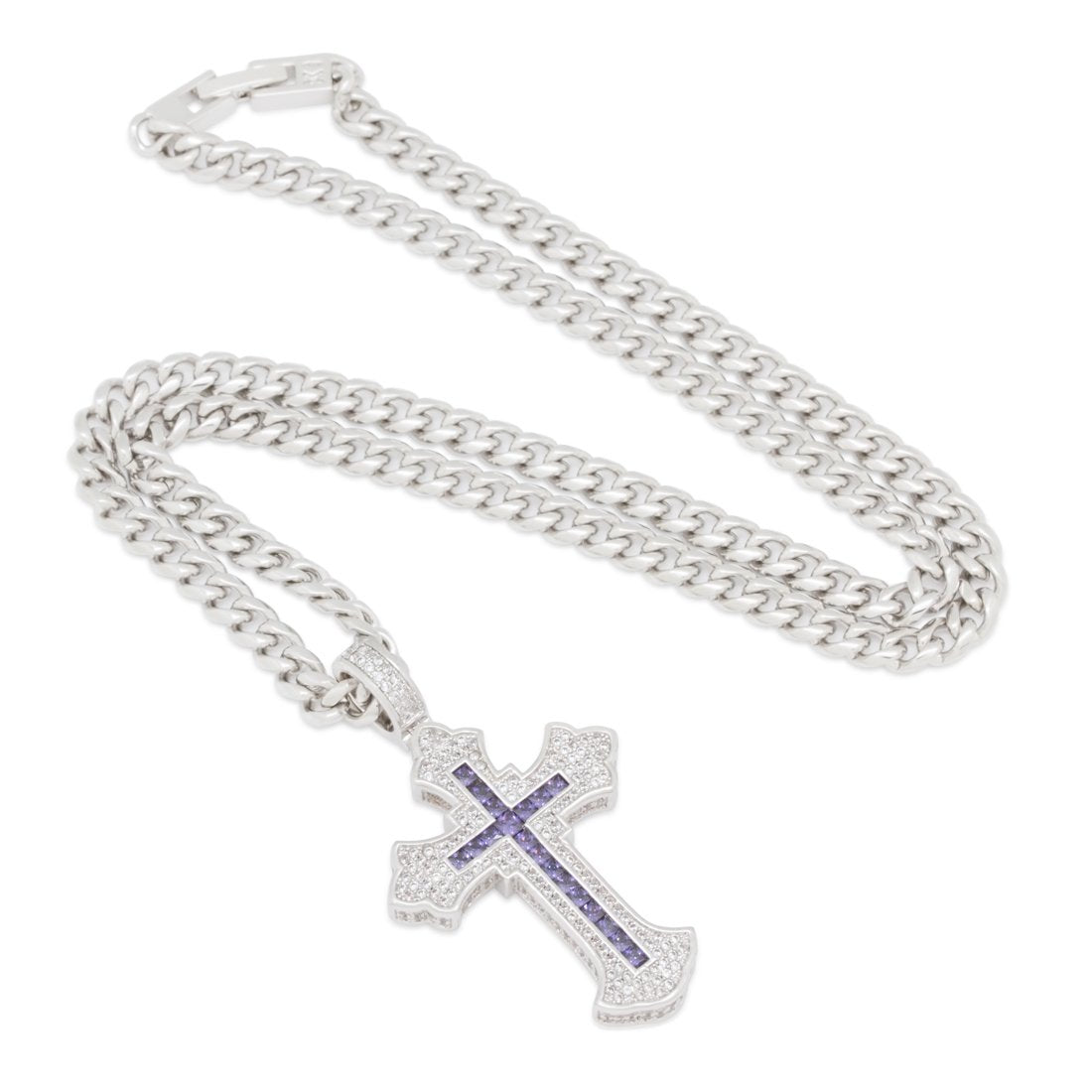 Fleur de Lis Cross Necklace  in  by King Ice