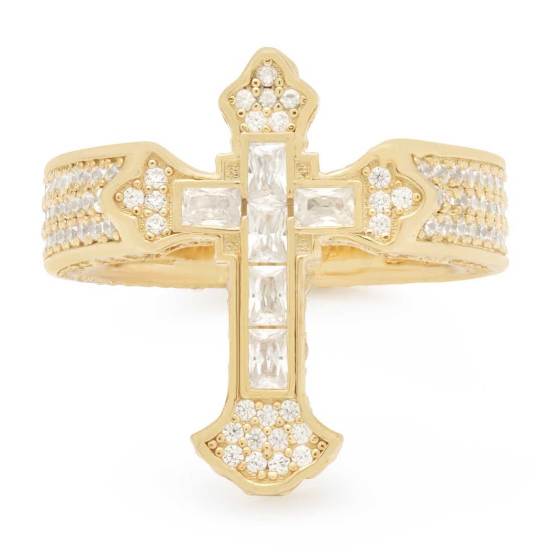 Fleur de Lis Cross Ring  in  by King Ice