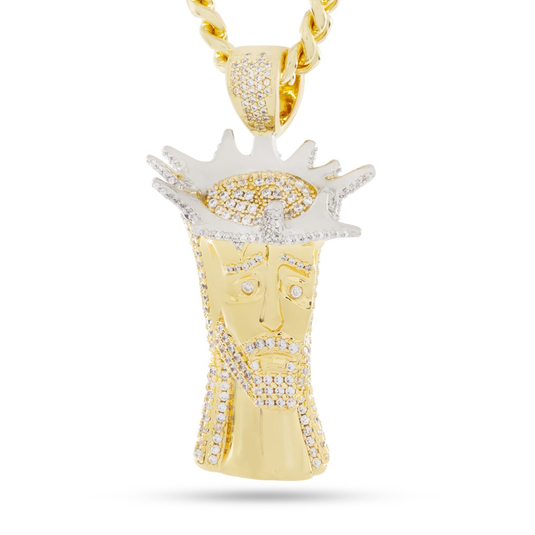 3D Boss Holy One Necklace  in  14K Gold / 2.3" by King Ice