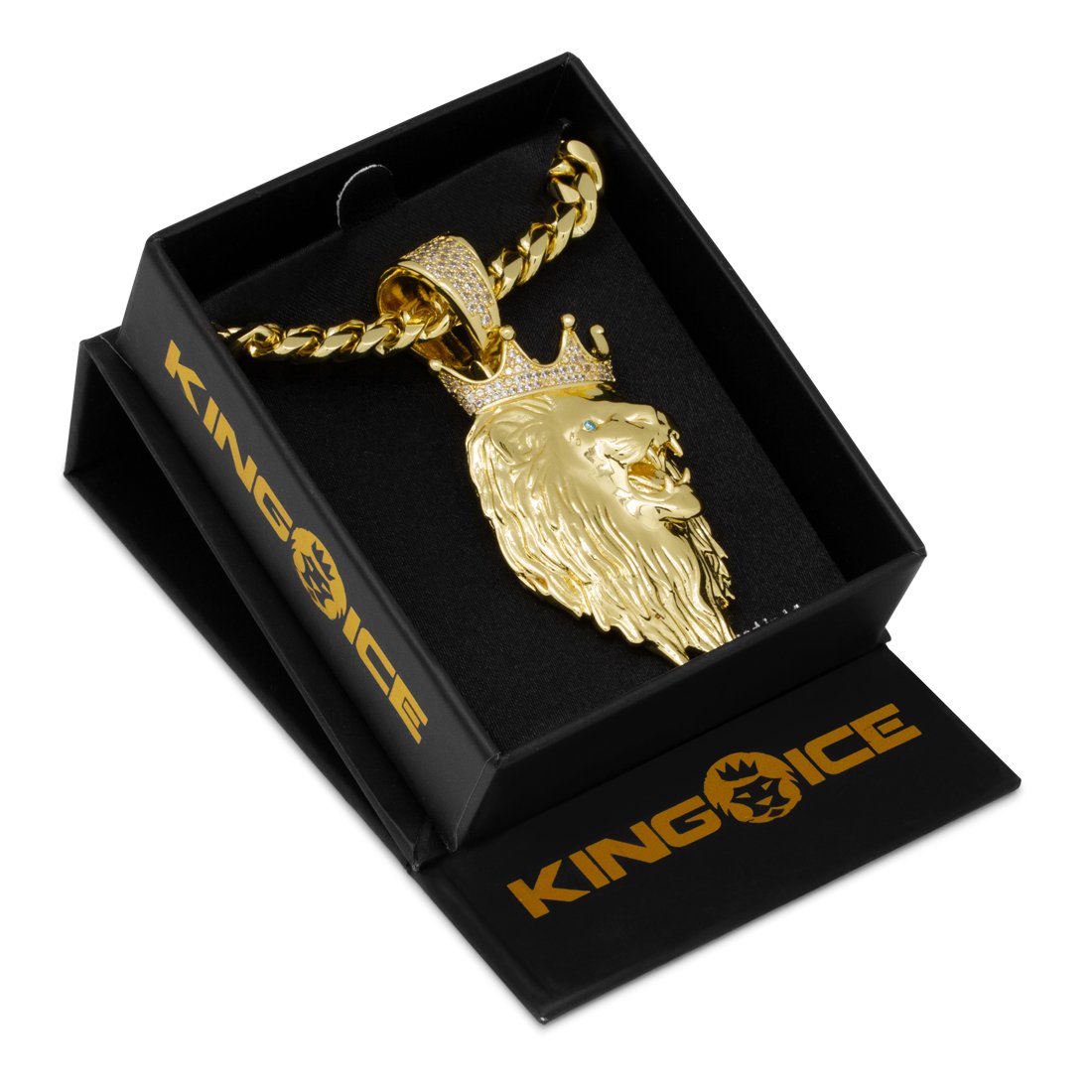 3D Boss Roaring Lion Necklace  in  by King Ice