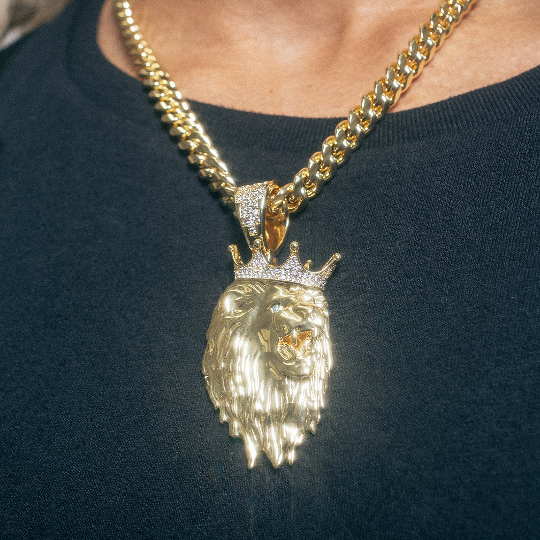 3D Boss Roaring Lion Necklace  in  by King Ice