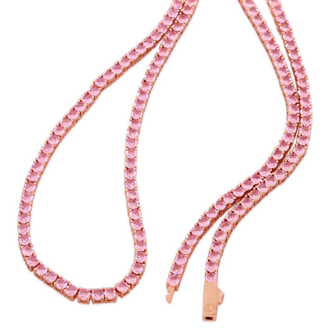 4mm Pink Tennis Chain  in  by King Ice