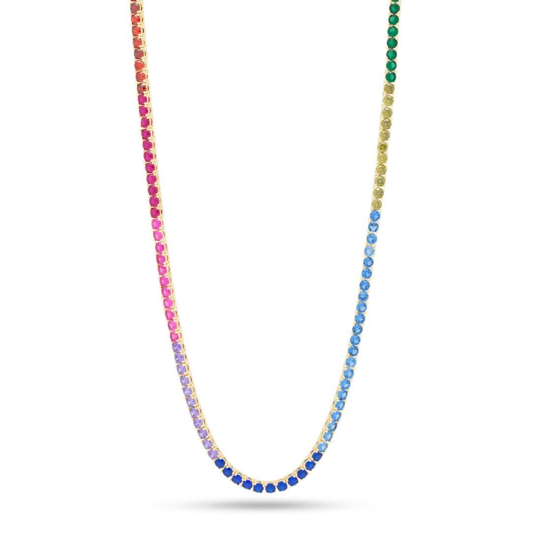 4mm Spectrum Tennis Chain  in  Gold Plated / 14K Gold / 16" by King Ice