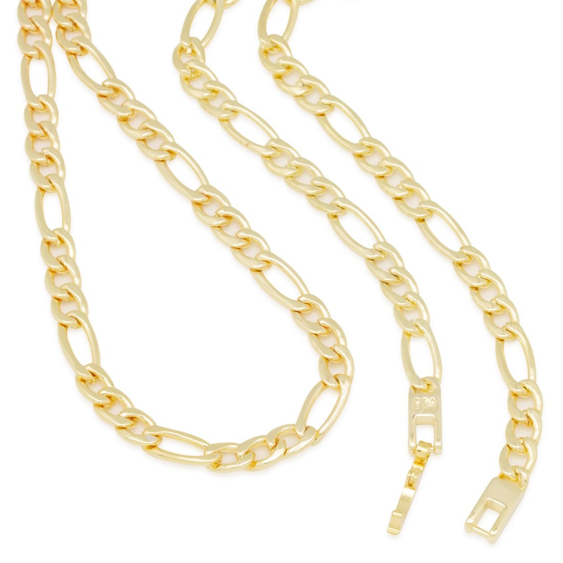 5mm Figaro Chain Choker Set  in  by King Ice