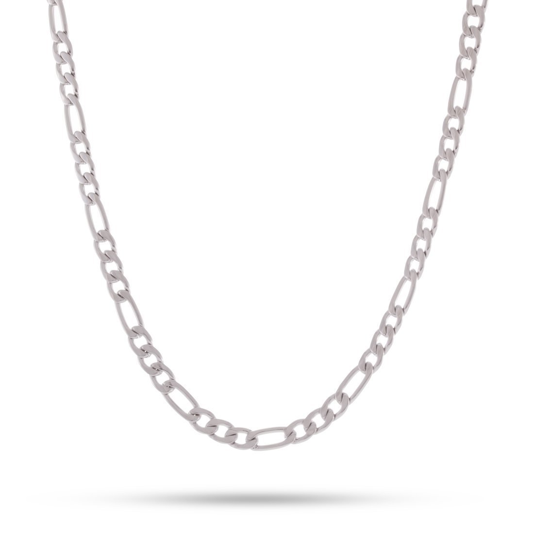 5mm Figaro Chain  in  Gold Plated / White Gold / 18" by King Ice