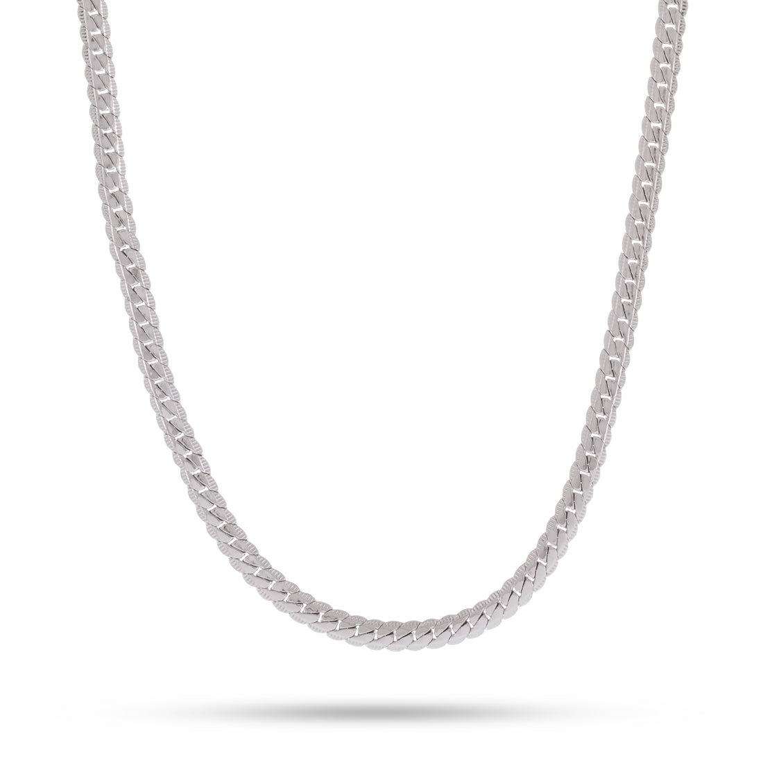 5mm Moon Cut Miami Cuban Link Chain  in  Gold Plated / White Gold / 18" by King Ice