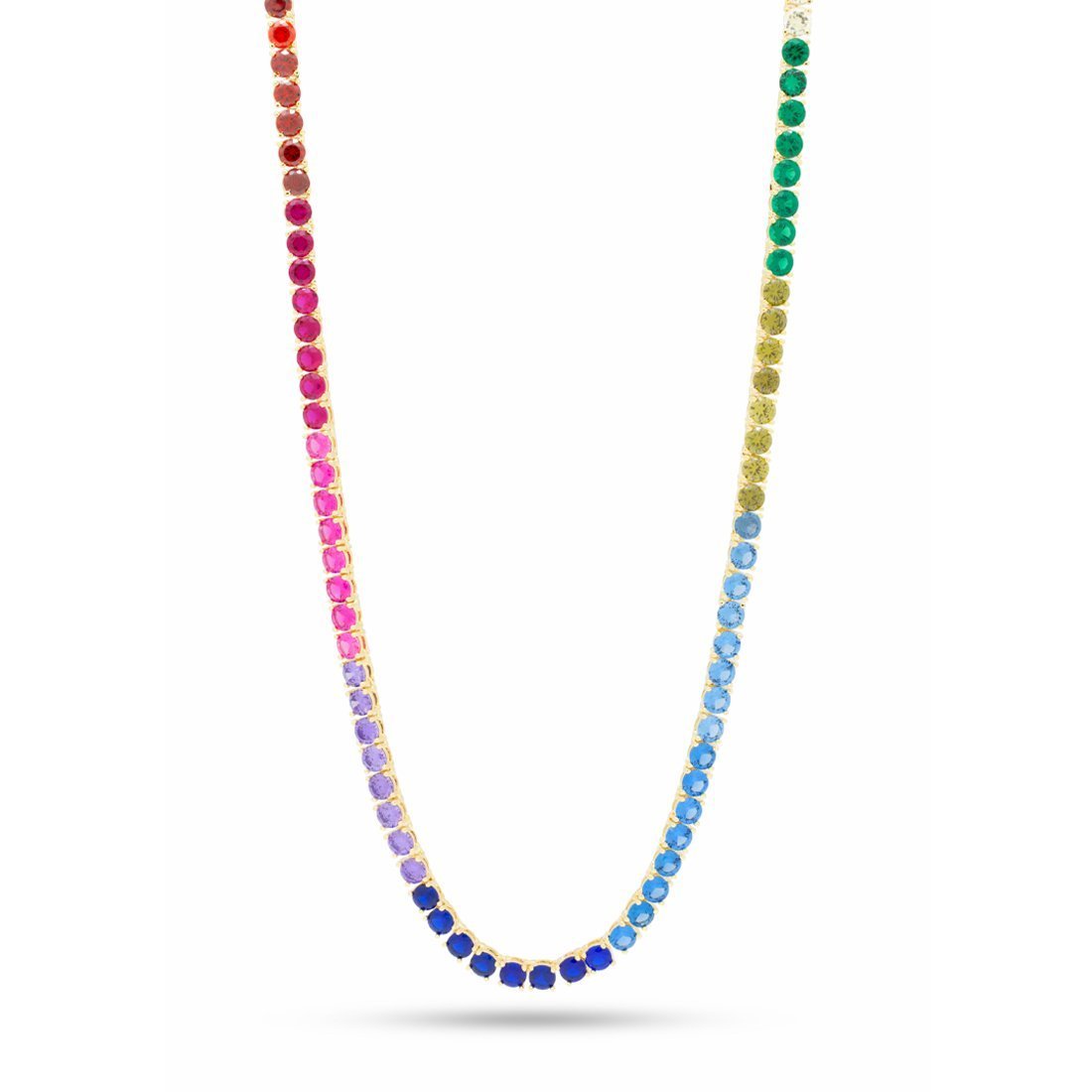 5mm Spectrum Tennis Chain  in  Gold Plated / 14K Gold / 18" by King Ice