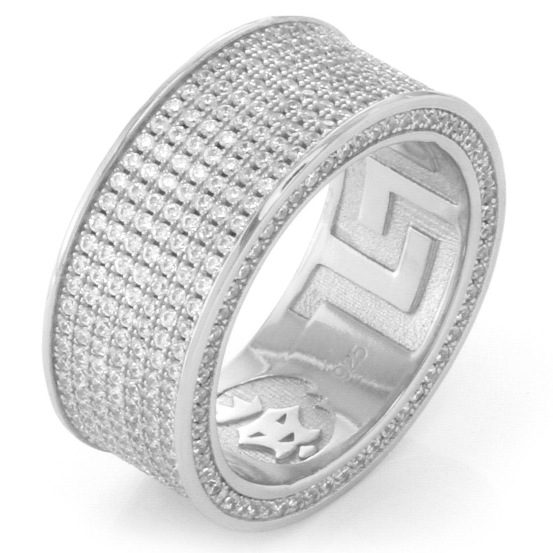 7-Row Infinity Ring  in  Sterling Silver / White Gold / 7 by King Ice