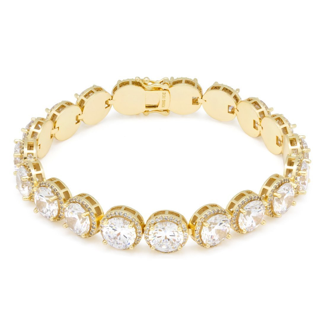 8mm Brillaint-Cut Tennis Bracelet  in  14K Gold / 8" by King Ice