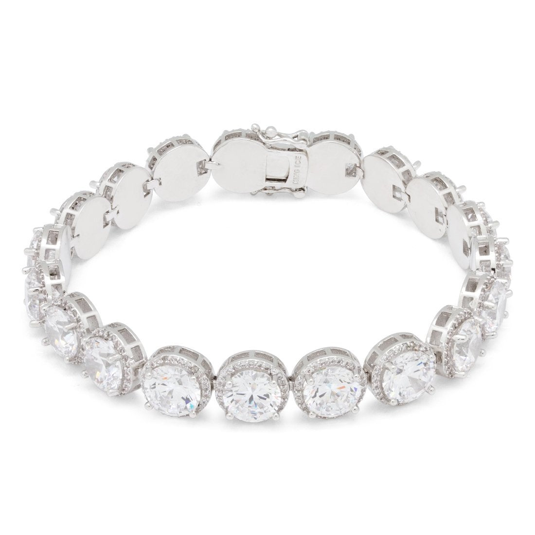 8mm Brillaint-Cut Tennis Bracelet  in  White Gold / 8" by King Ice