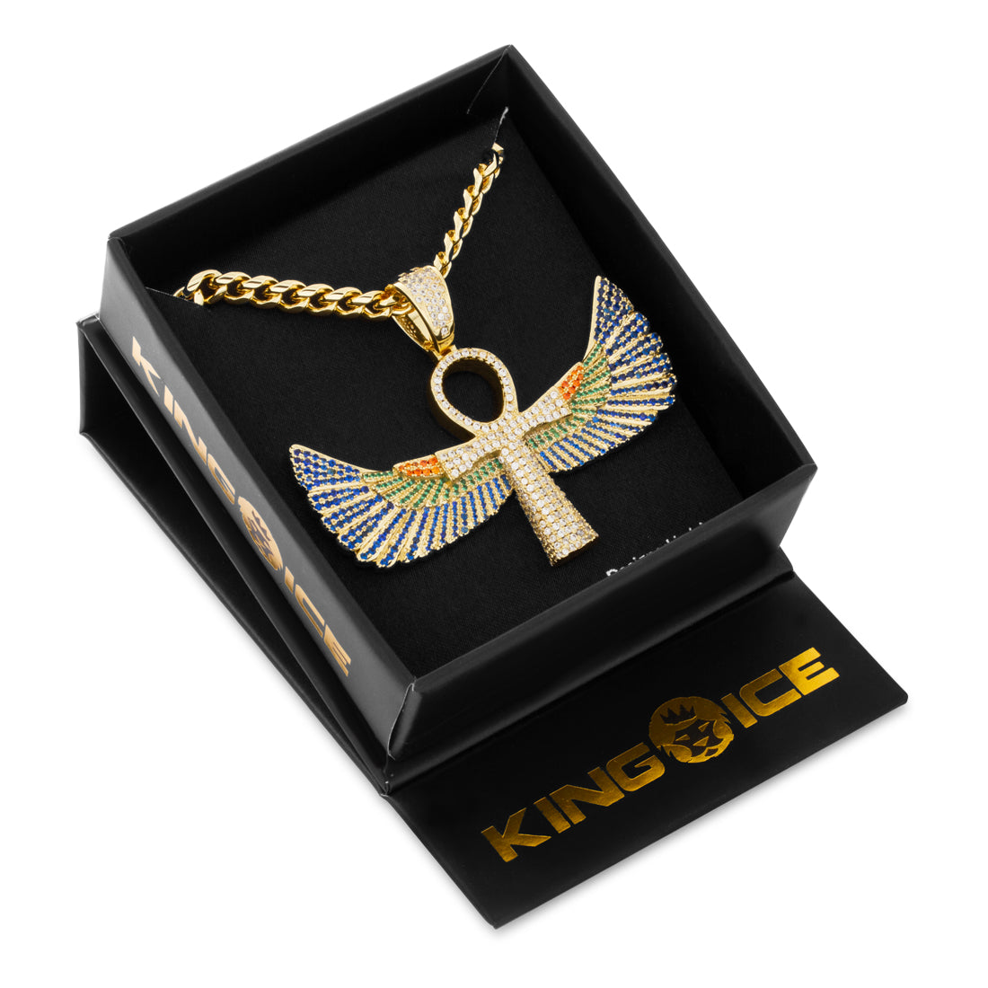 Ankh of Isis Necklace  in  14K Gold / 1.9" by King Ice