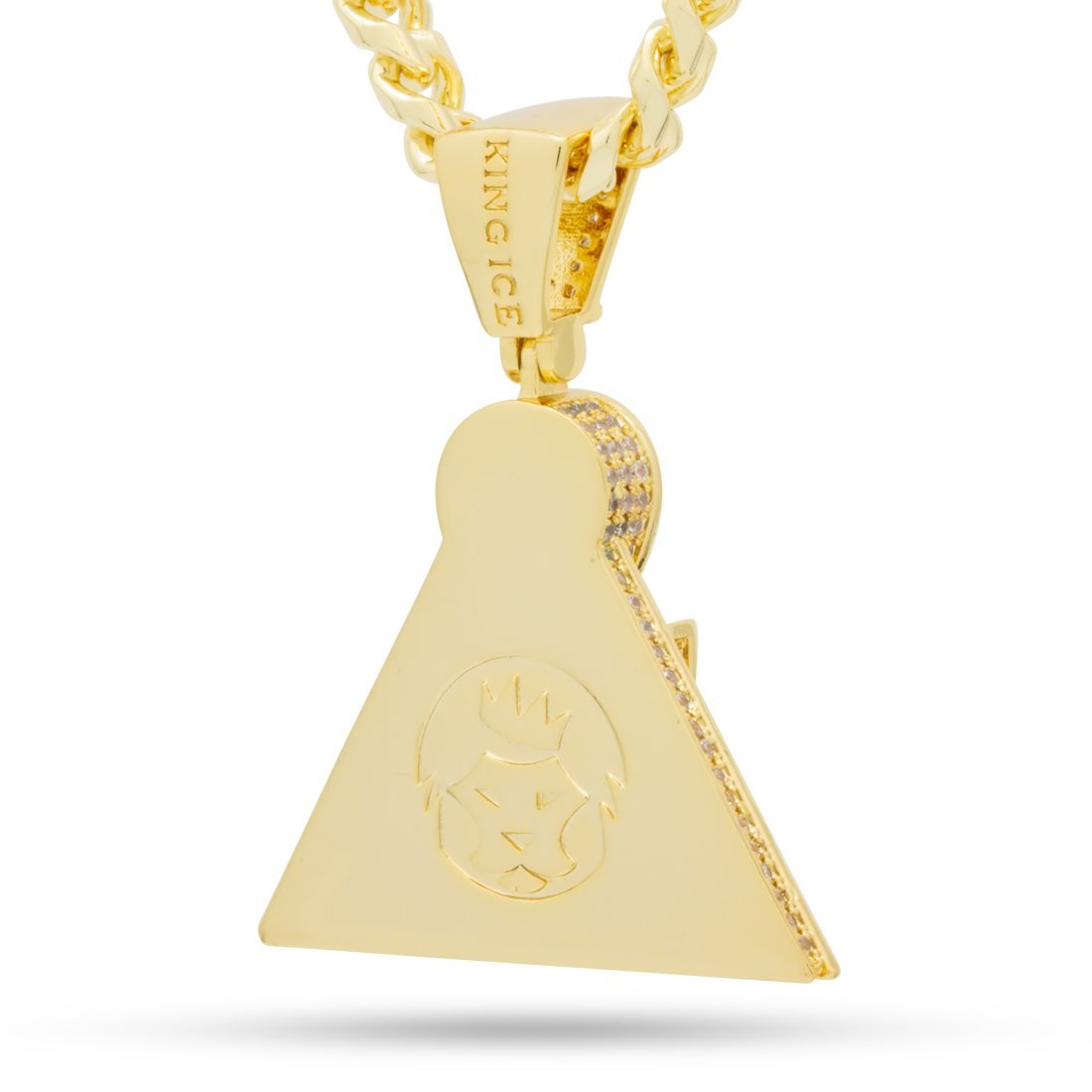 Ankh Key Pyramid Necklace  in  14K Gold / 1.6" by King Ice